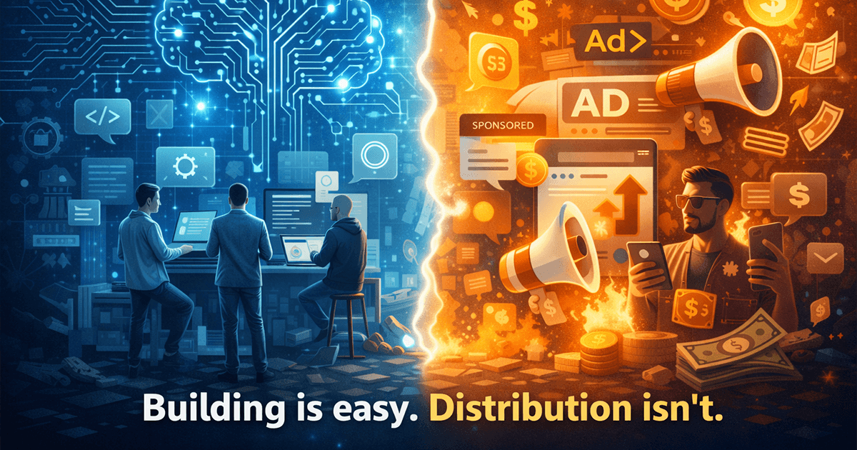 Building app is easy but distribution isn't. 