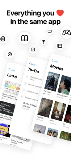 Listy · Watchlist & Tracker screenshot