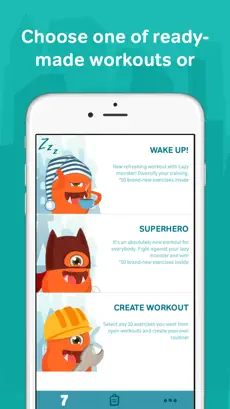 7 minute workouts with lazy monster PRO screenshot