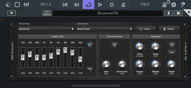 MIDI Strummer AUv3 Plugin screenshot