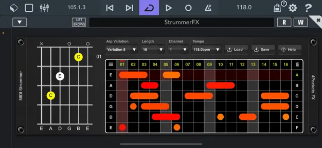 MIDI Strummer AUv3 Plugin screenshot