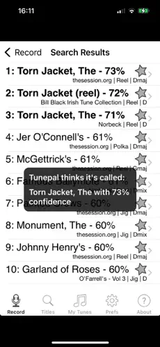 Tunepal App screenshot