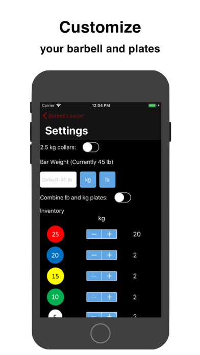 Barbell Loader and Calculator screenshot