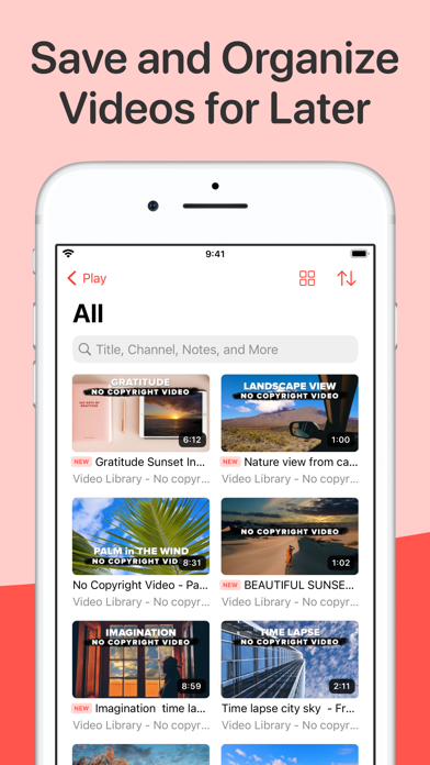 Play: Save Videos Watch Later screenshot