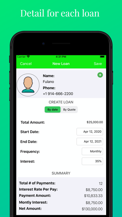 LoanAdmin screenshot