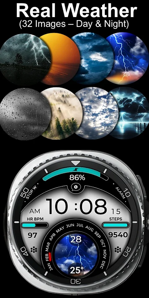 Weather Digital Watch Face A8 screenshot