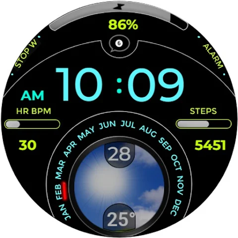 Weather Digital Watch Face A8 screenshot