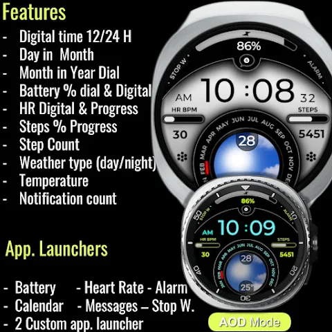 Weather Digital Watch Face A8 screenshot