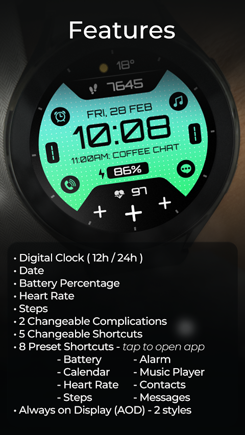 TVV Digital 6 Watch Face screenshot
