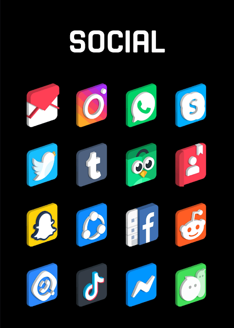 Square 3D – Icon Pack screenshot