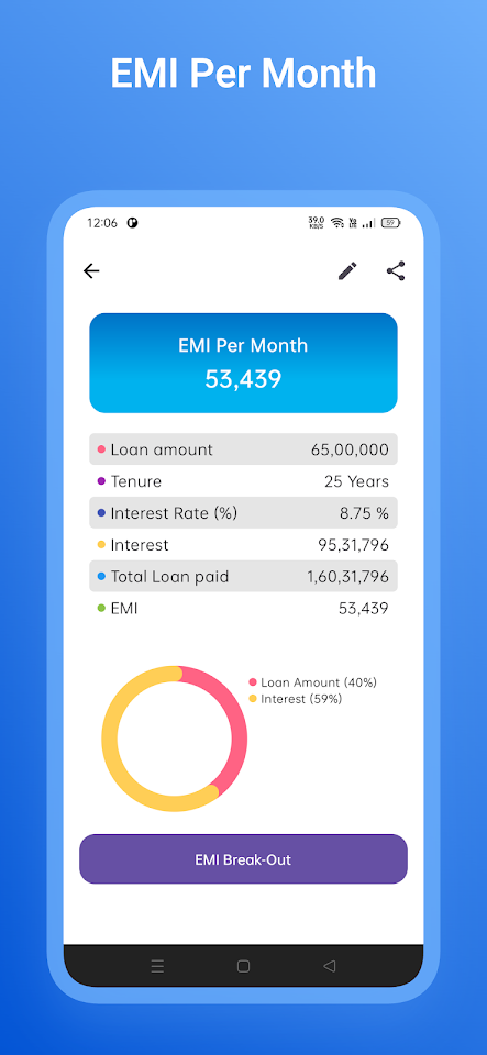 EMI Calculator screenshot