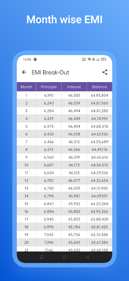 EMI Calculator screenshot