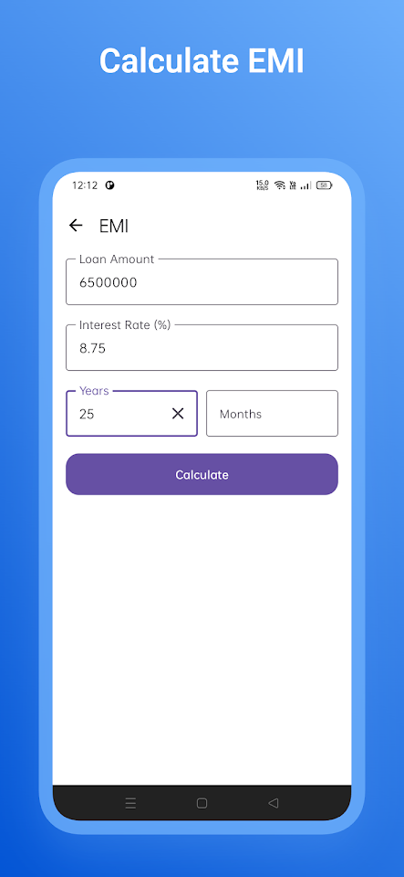 EMI Calculator screenshot