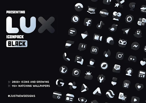 Black Icon Pack : LuX screenshot