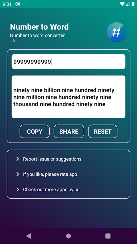 Number to word convert offline screenshot