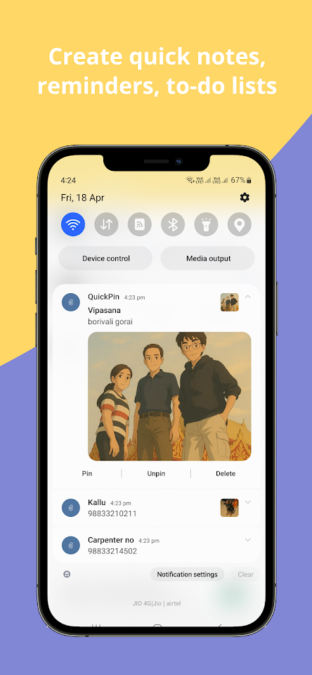 QuickPin – Fast Notes Reminder screenshot