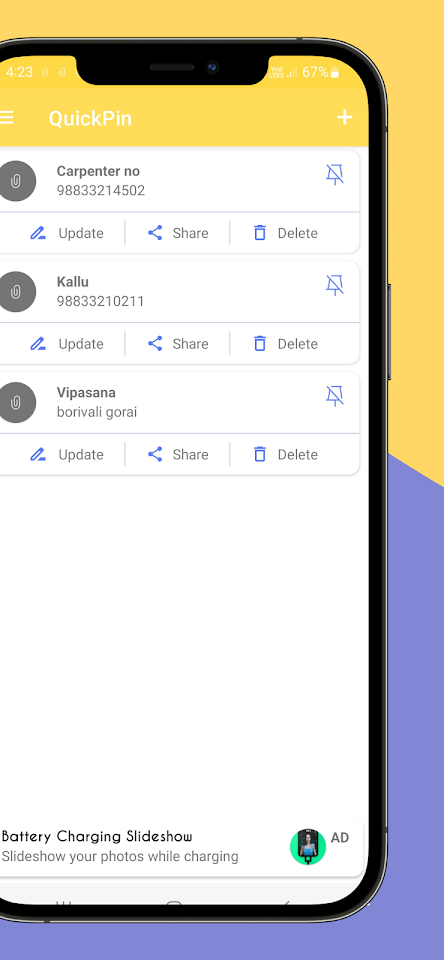 QuickPin – Fast Notes Reminder screenshot