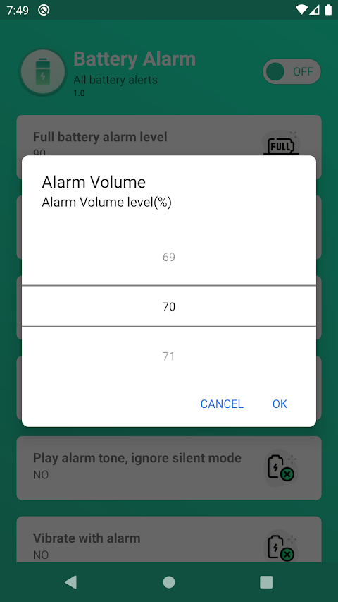 Full Battery Alarm screenshot