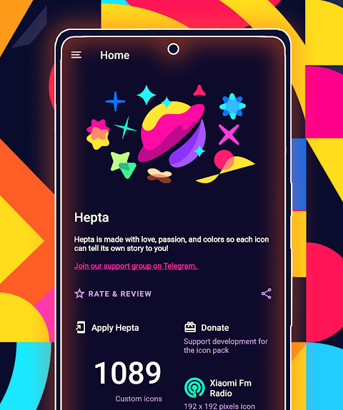 Hepta Theme, Icons, Widgets screenshot