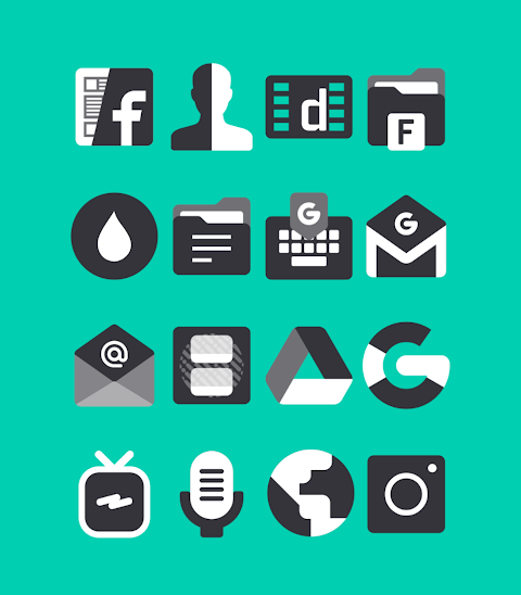 Black and White – Icon Pack screenshot