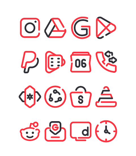 Lineblack – Red icon Pack screenshot