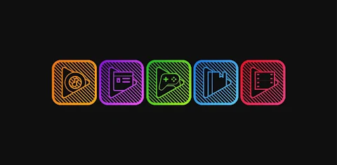 Lines Square – Neon icon Pack screenshot