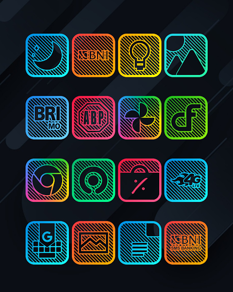 Lines Square – Neon icon Pack screenshot