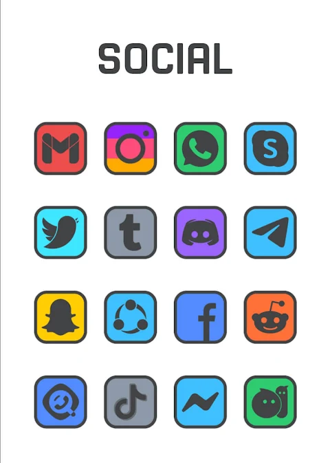 Square Dark – Icon Pack screenshot