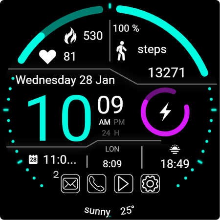 TMZ Tactical HUD Watch Face screenshot