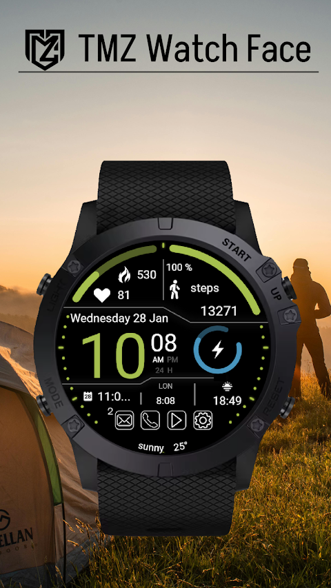 TMZ Tactical HUD Watch Face screenshot