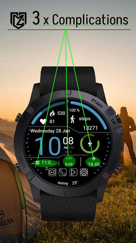 TMZ Tactical HUD Watch Face screenshot