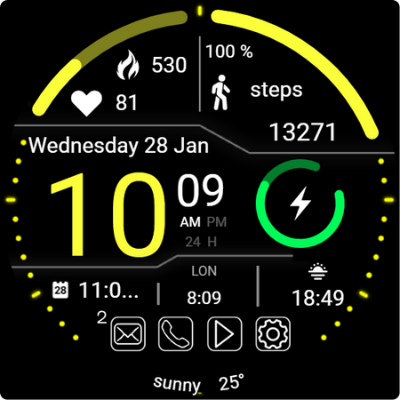 TMZ Tactical HUD Watch Face screenshot