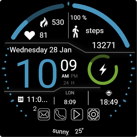 TMZ Tactical HUD Watch Face screenshot