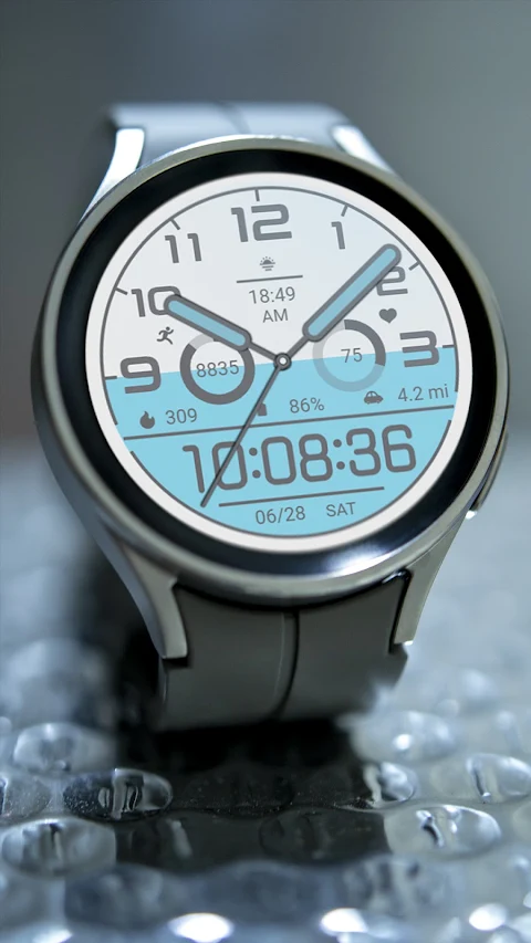 Blue White For Wear OS screenshot
