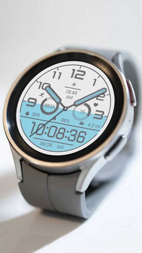 Blue White For Wear OS screenshot