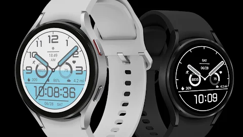 Blue White For Wear OS screenshot