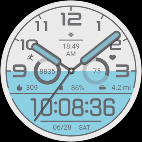 Blue White For Wear OS screenshot