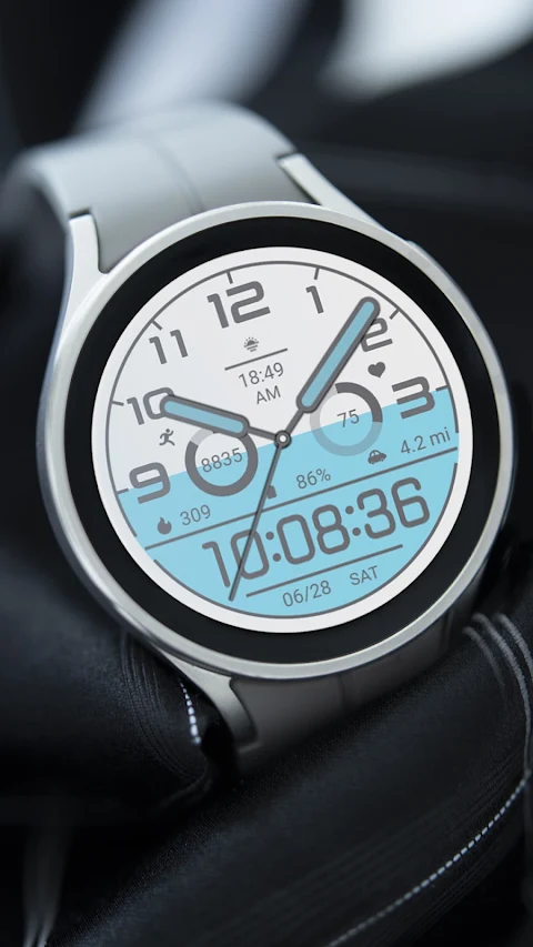 Blue White For Wear OS screenshot