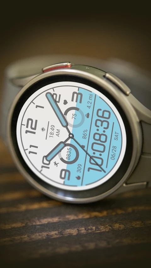 Blue White For Wear OS screenshot