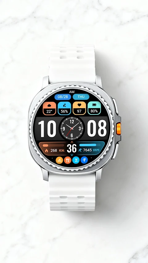 【Hybrid】Flat Small Clock screenshot