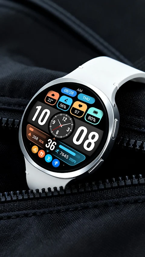 【Hybrid】Flat Small Clock screenshot