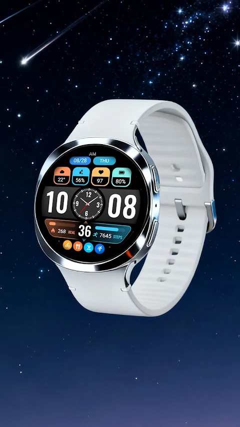 【Hybrid】Flat Small Clock screenshot