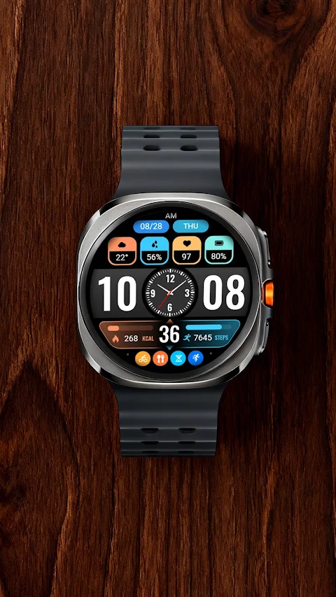 【Hybrid】Flat Small Clock screenshot