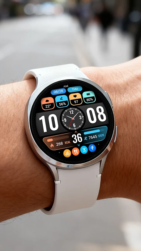 【Hybrid】Flat Small Clock screenshot