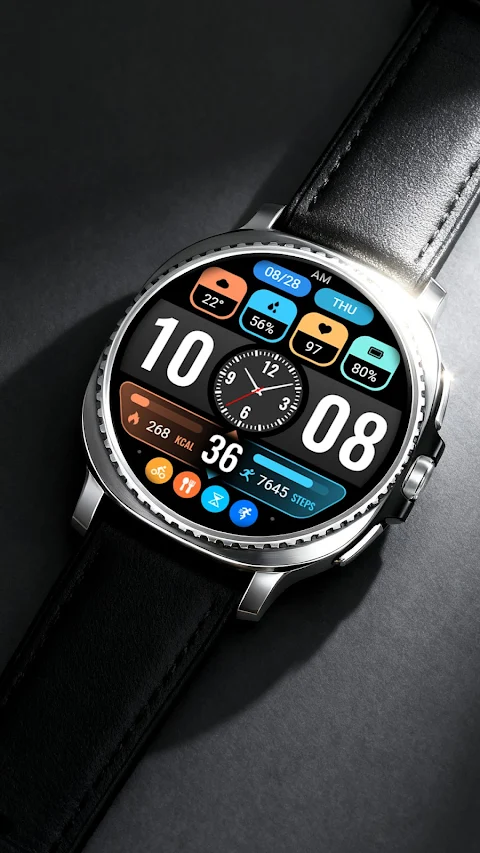 【Hybrid】Flat Small Clock screenshot