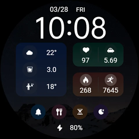 Starry Night Widget ZKin Watch screenshot