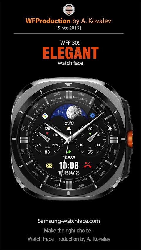 WFP 309 Elegant watch face screenshot
