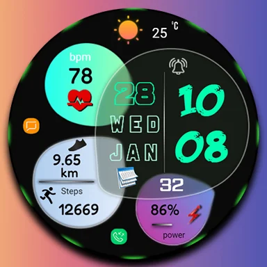 Digital fsw306 watch face screenshot