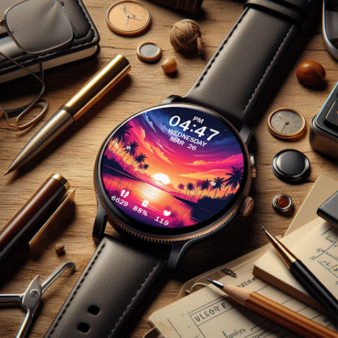 Key WF63 Sunset Watch Face screenshot