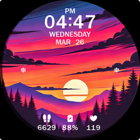 Key WF63 Sunset Watch Face screenshot